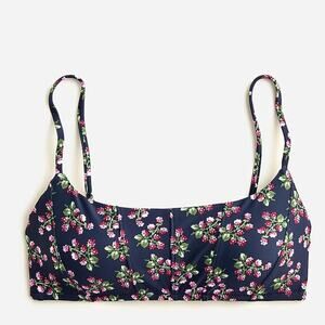 NWT J. Crew Topstitched Scoopneck Bikini Top in twilight berry